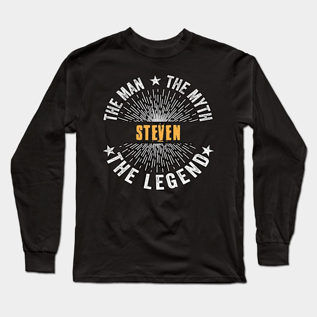 Steven Team | Steven The Man, The Myth, The Legend | Steven Family Name, Steven Surname Long Sleeve T-Shirt by StephensonWolfxFl1t